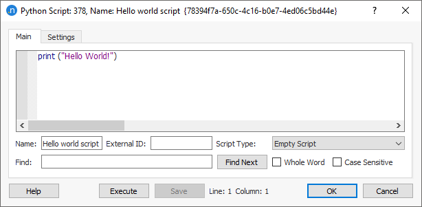 Script Hello World