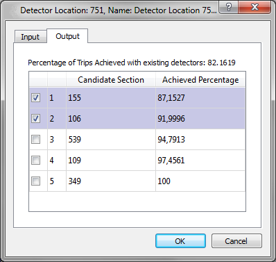 pasta *Outputs to Generate* na caixa de diálogo Detector Location