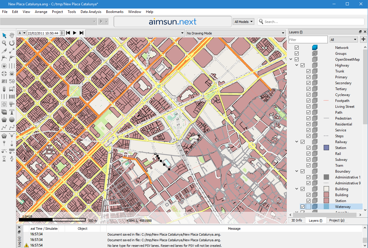 rede importada do OpenStreetMap