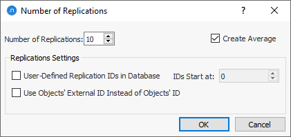 Editor de criação de replicações