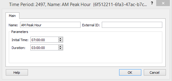 caixa de diálogo Período de Tempo