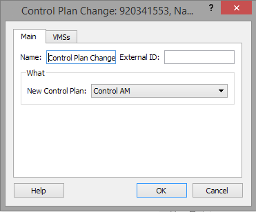 Editor de Alteração de Plano de Controle