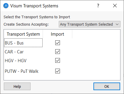 Diálogo do Importador Visum