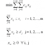 Fórmulas matemáticas de otimização logística com função objetivo e restrições