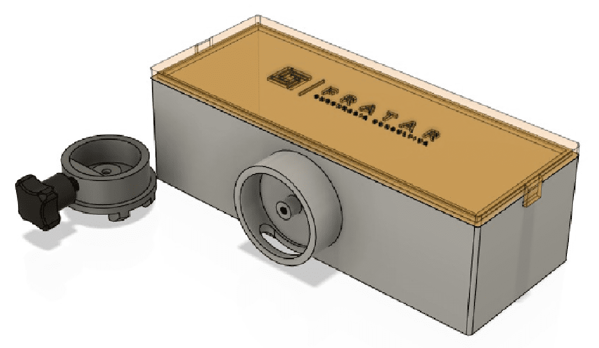 Projeto 3D TrafficCam Renderização 3D de equipamento TrafficCam com acessórios ópticos