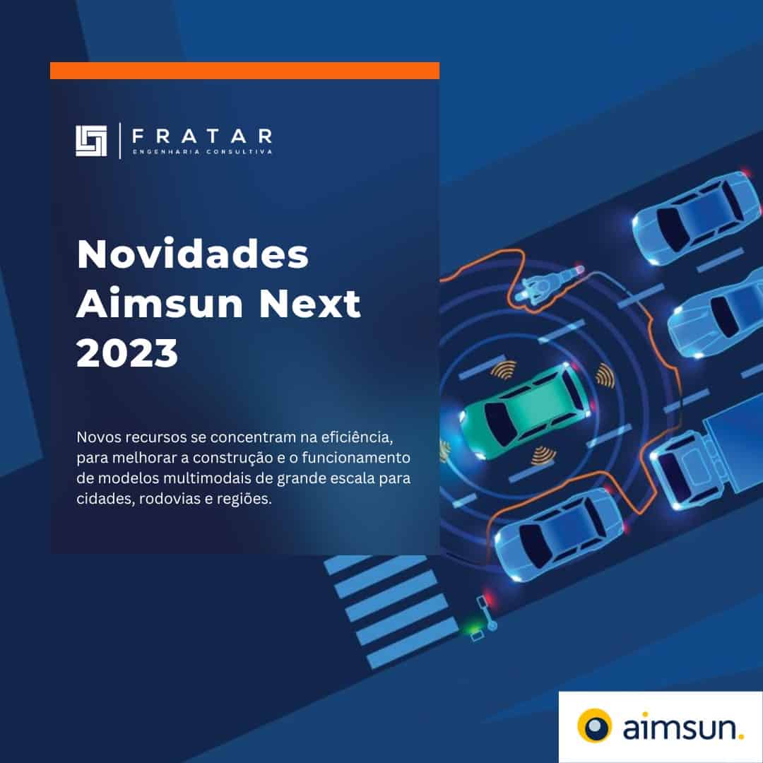 Novidades Aimsun Next 2023 com ilustração de tráfego conectado