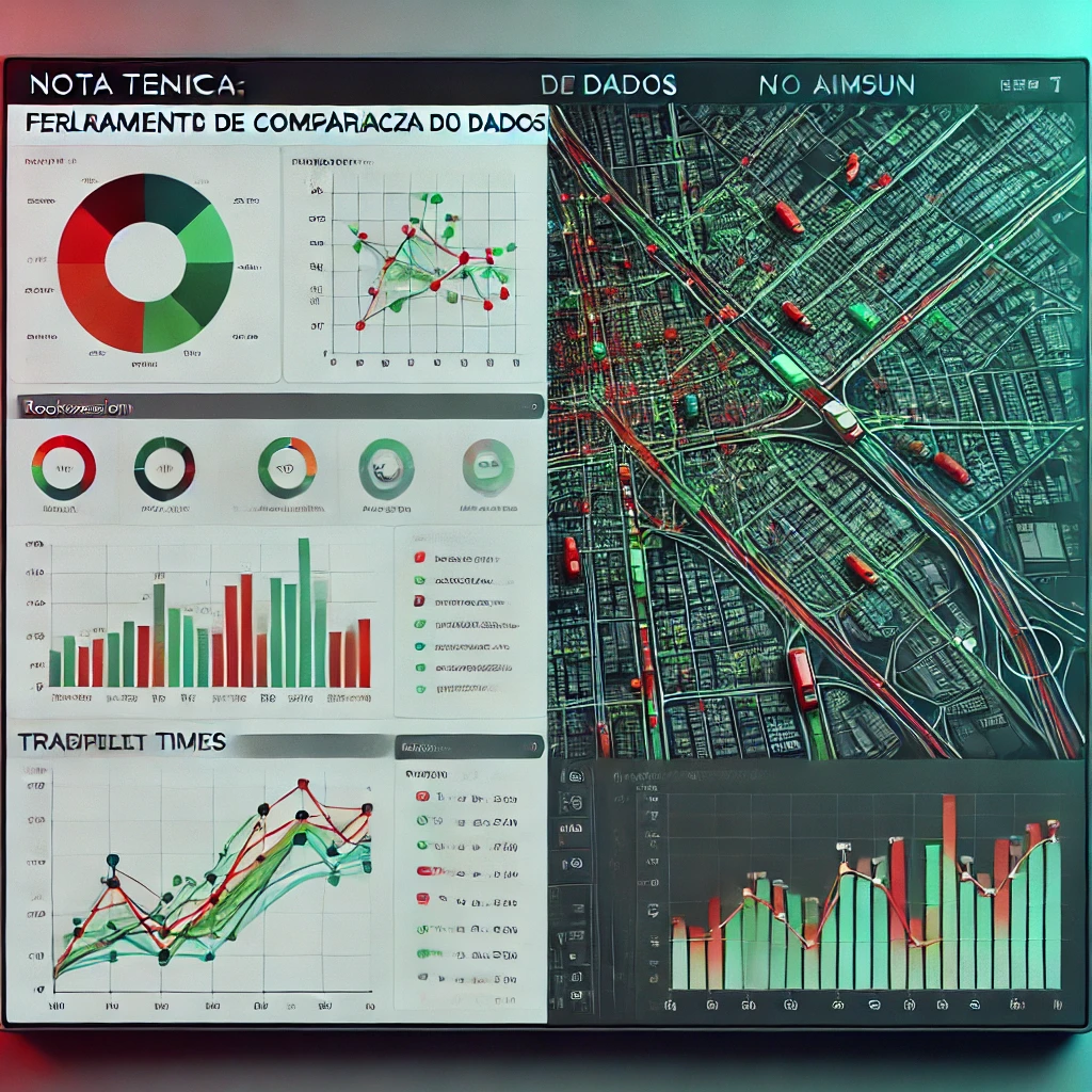 Painel de análise de dados de tráfego com gráficos e mapa urbano