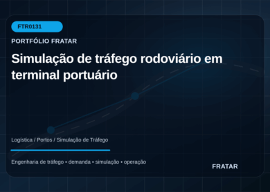 Arte editorial para Simulação de tráfego rodoviário em terminal portuário