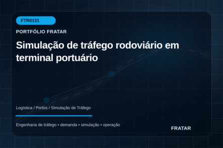 Arte editorial para Simulação de tráfego rodoviário em terminal portuário