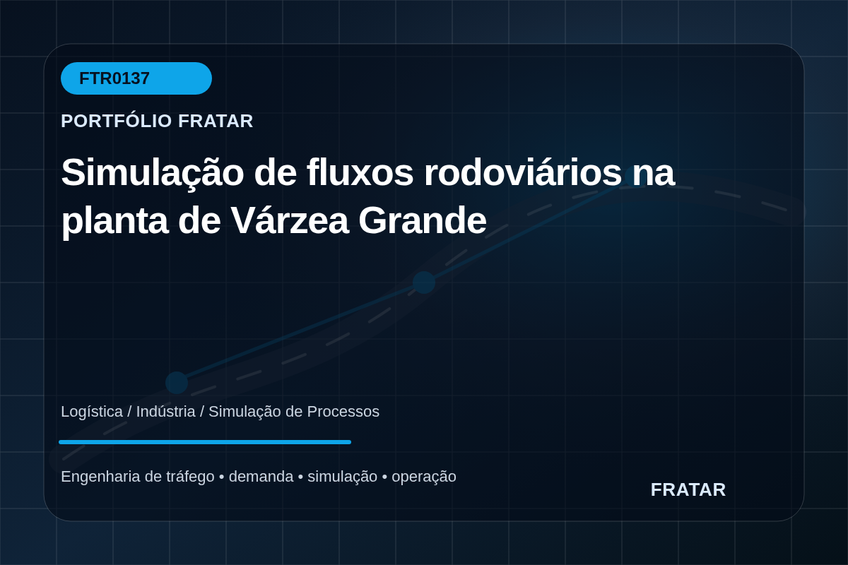 Arte editorial para Simulação de fluxos rodoviários na planta de Várzea Grande