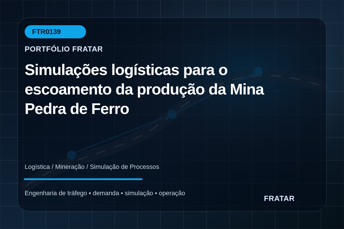 Arte editorial para Simulações logísticas para o escoamento da produção da Mina Pedra de Ferro