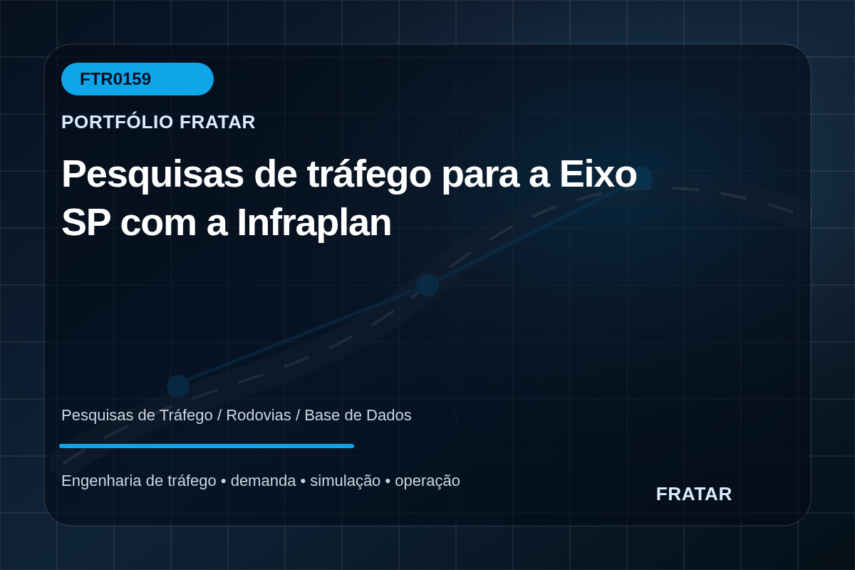 Arte editorial para Pesquisas de tráfego para a Eixo SP com a Infraplan