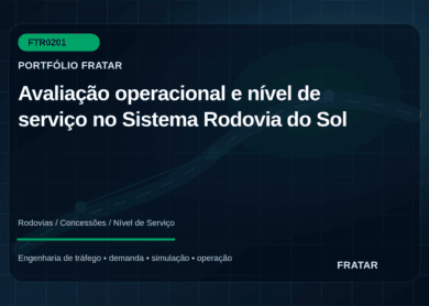 Arte editorial com rede viária para estudo de nível de serviço na Rodovia do Sol