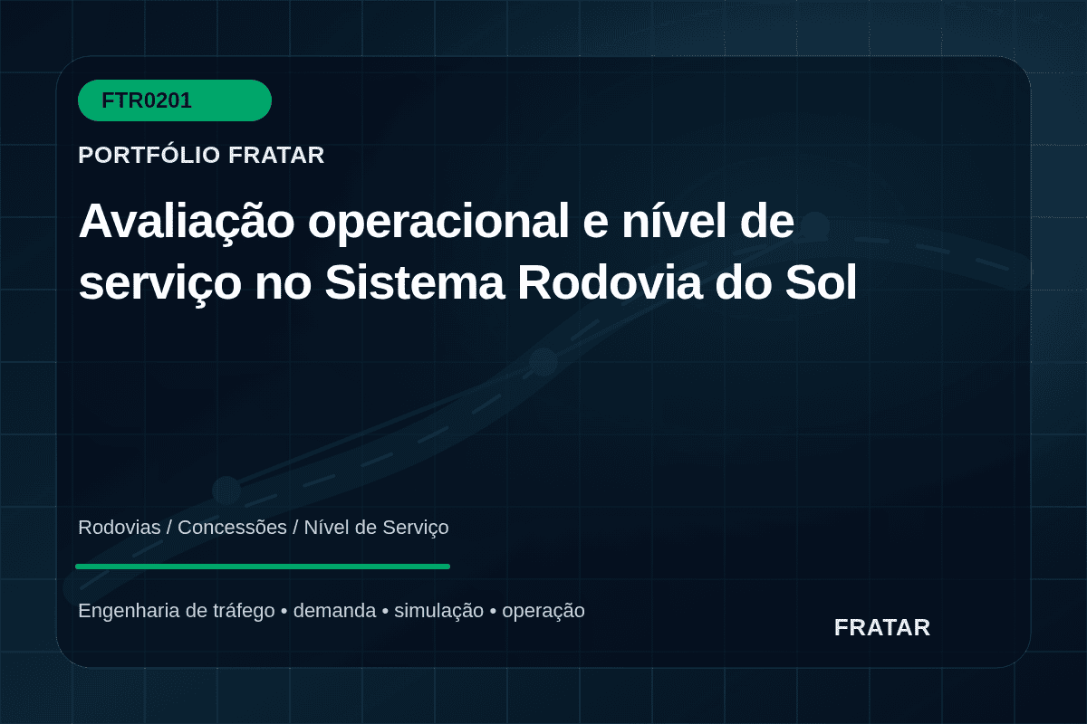 Arte editorial com rede viária para estudo de nível de serviço na Rodovia do Sol