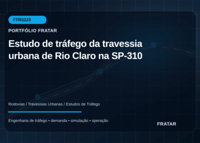 Arte editorial para Estudo de tráfego da travessia urbana de Rio Claro na SP-310