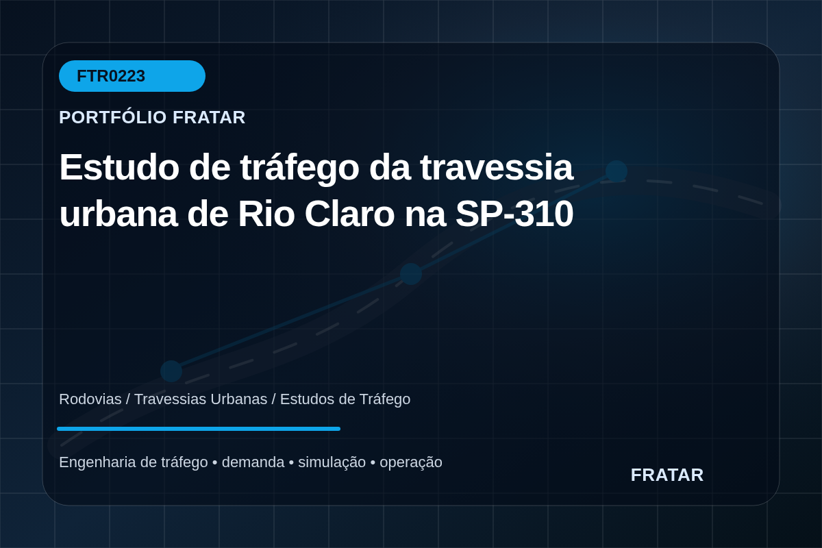 Arte editorial para Estudo de tráfego da travessia urbana de Rio Claro na SP-310