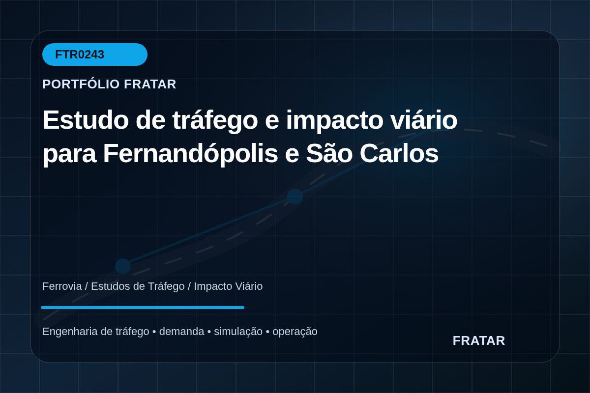 Arte editorial para Estudo de tráfego e impacto viário para Fernandópolis e São Carlos