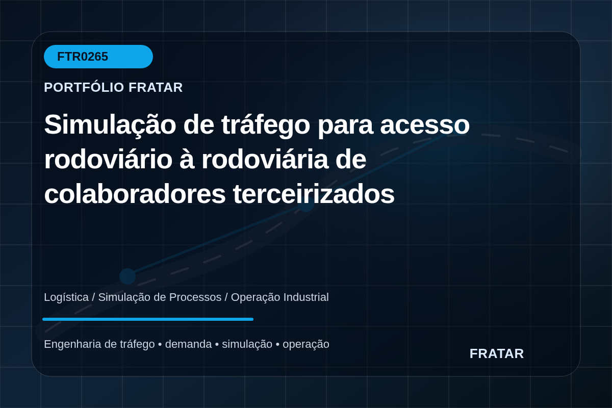 Arte editorial para Simulação de tráfego para acesso rodoviário à rodoviária de colaboradores terceirizados