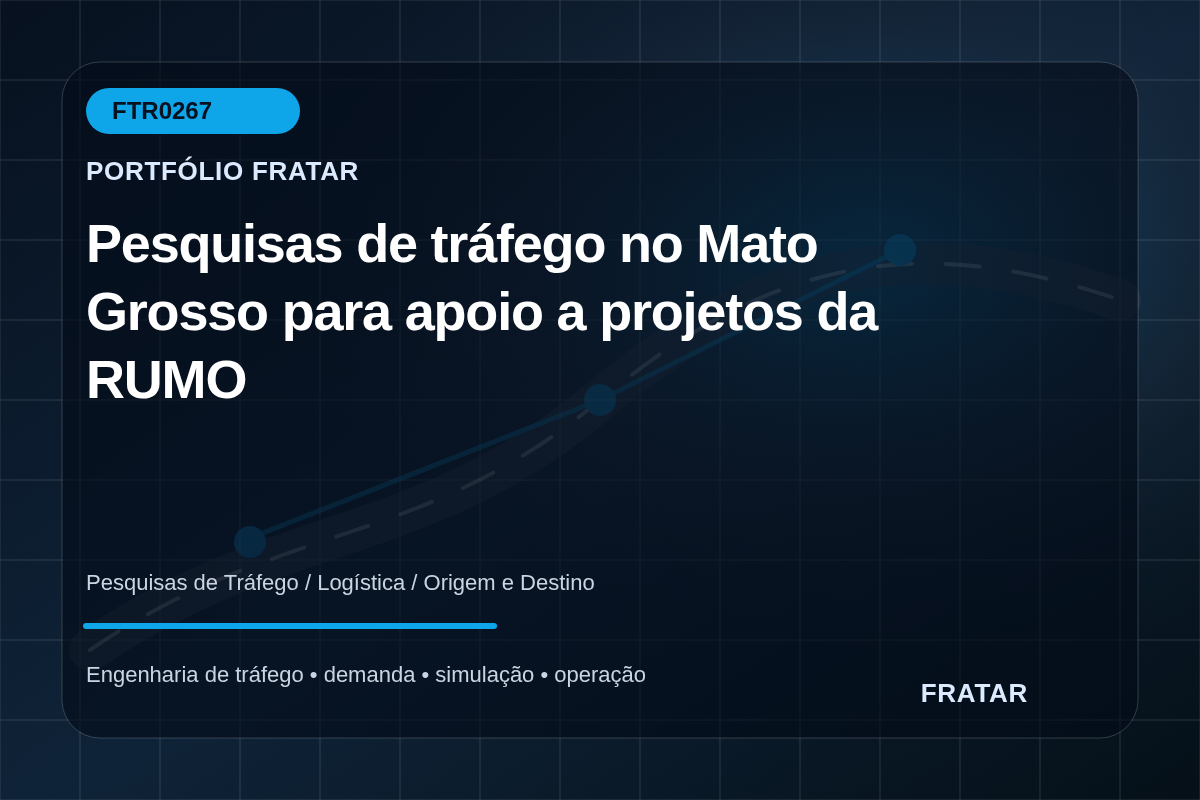 Arte editorial para Pesquisas de tráfego no Mato Grosso para apoio a projetos da RUMO