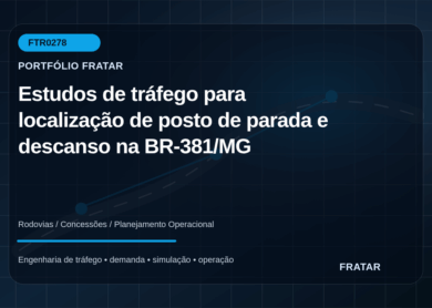Arte editorial para Estudos de tráfego para localização de posto de parada e descanso na BR-381/MG