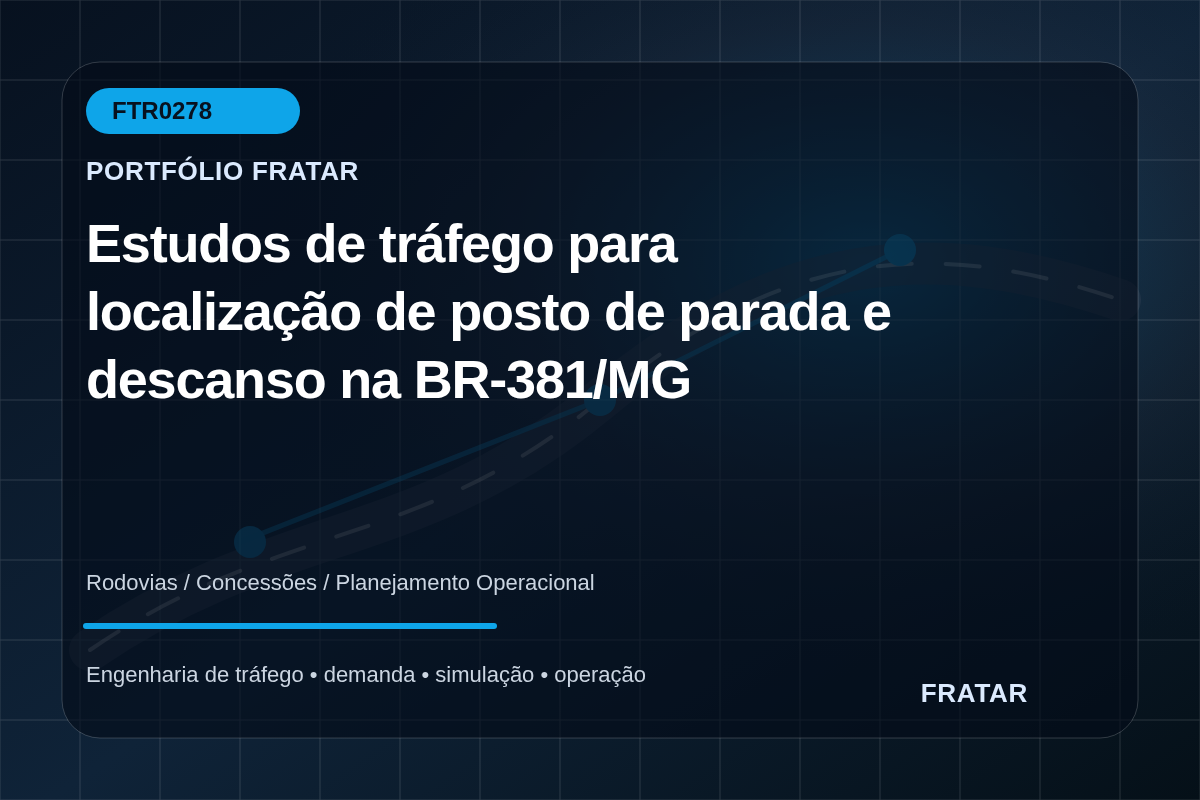 Arte editorial para Estudos de tráfego para localização de posto de parada e descanso na BR-381/MG