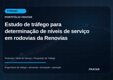 Arte editorial para Estudo de tráfego para determinação de níveis de serviço em rodovias da Renovias