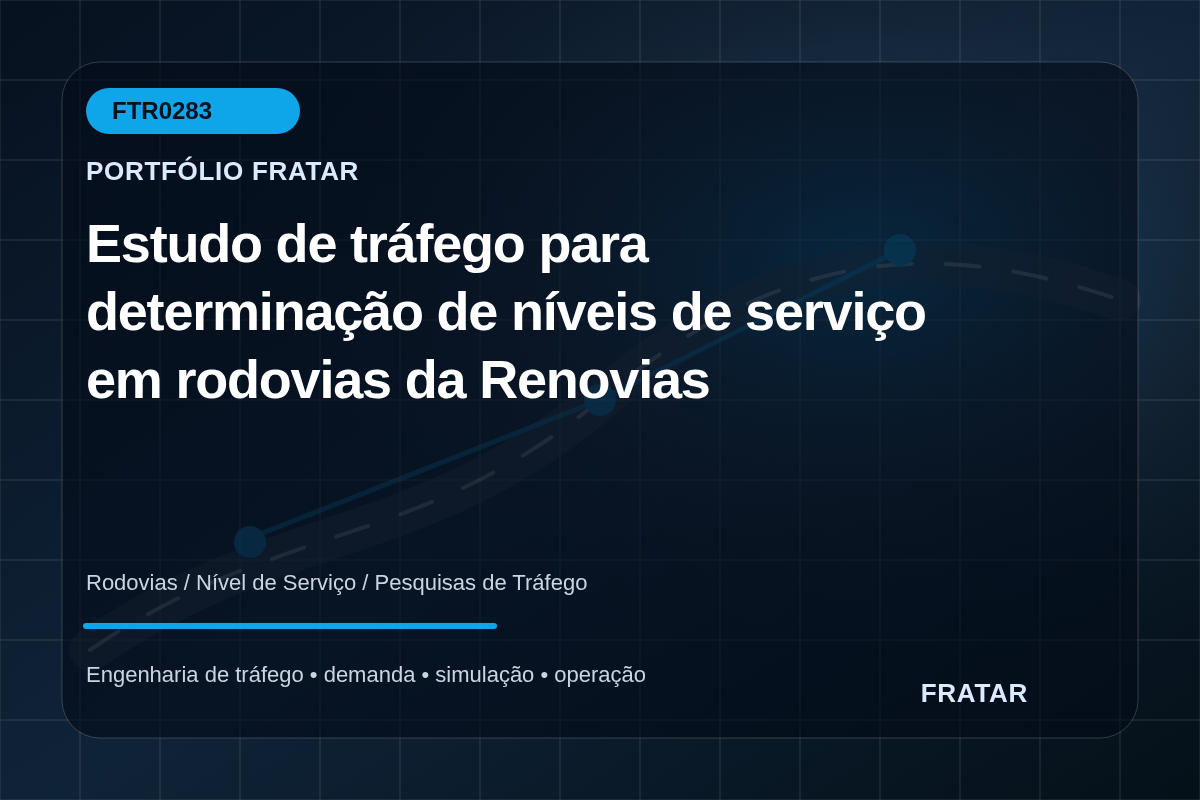 Arte editorial para Estudo de tráfego para determinação de níveis de serviço em rodovias da Renovias