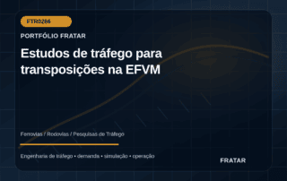 Arte editorial com traçado ferroviário e viário para estudos de transposição na EFVM