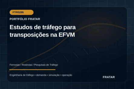 Arte editorial com traçado ferroviário e viário para estudos de transposição na EFVM