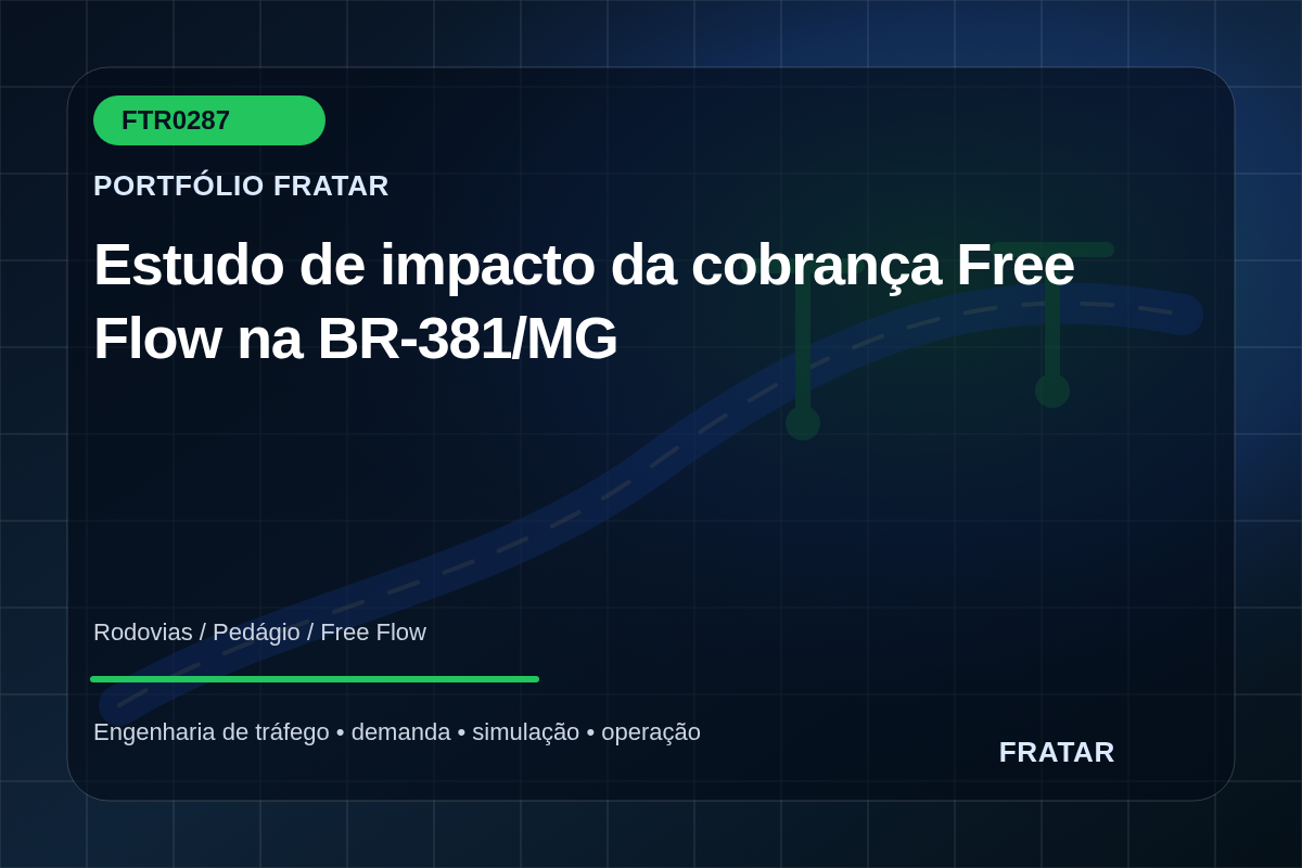 Arte editorial de pórticos Free Flow para estudo de impacto na BR-381