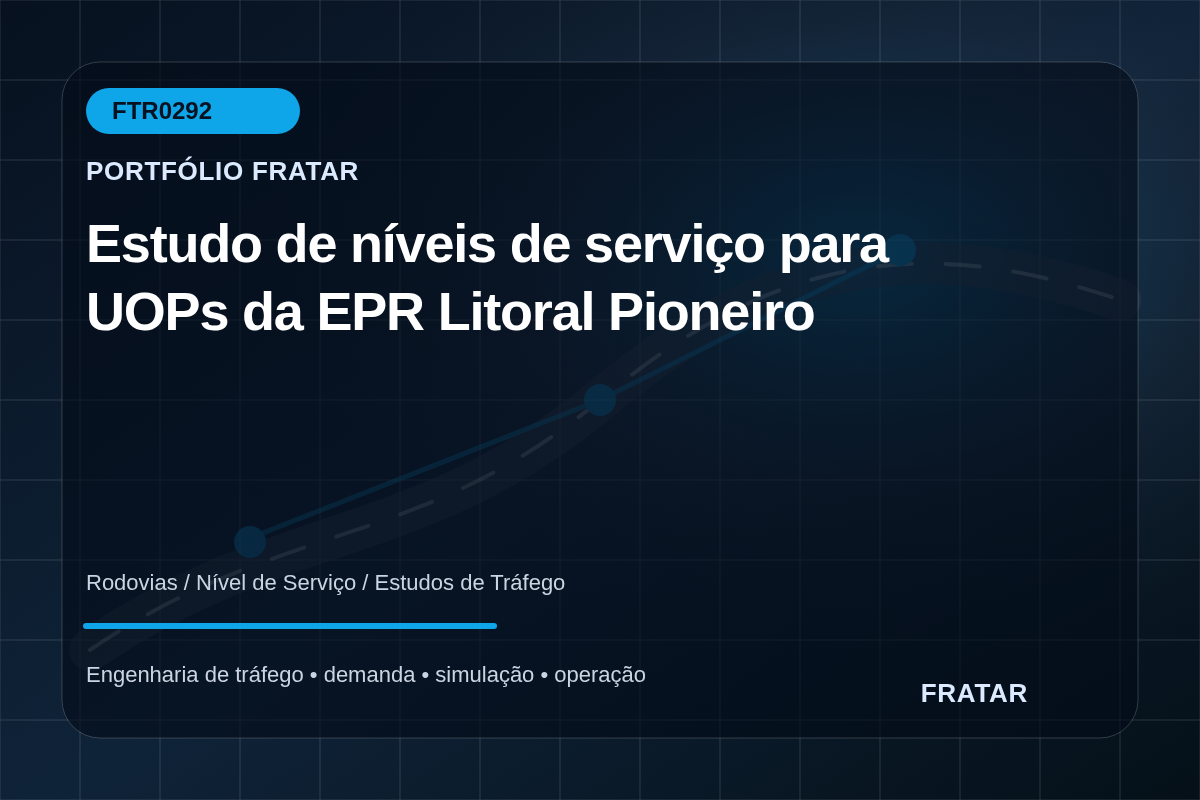 Arte editorial para Estudo de níveis de serviço para UOPs da EPR Litoral Pioneiro