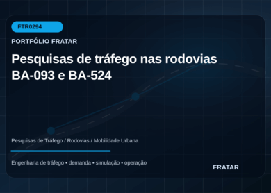 Arte editorial para Pesquisas de tráfego nas rodovias BA-093 e BA-524