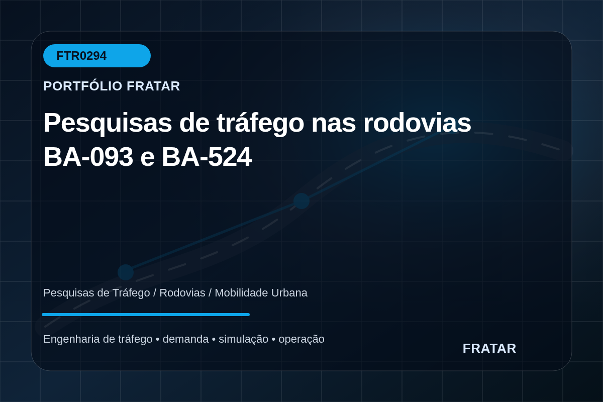 Arte editorial para Pesquisas de tráfego nas rodovias BA-093 e BA-524