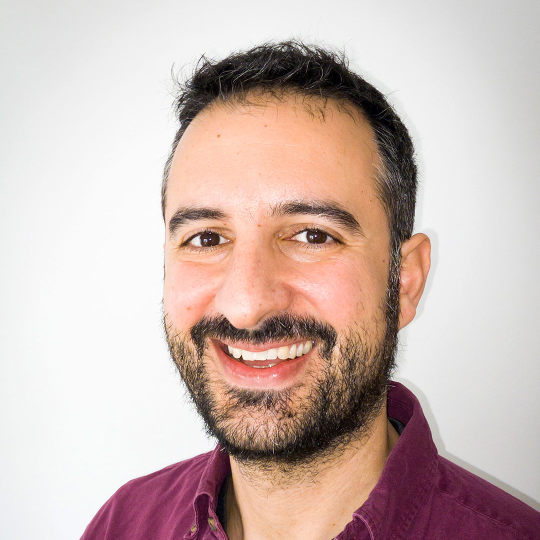 Retrato de Dimitris Triantafyllos, especialista sênior de produto da Aimsun
