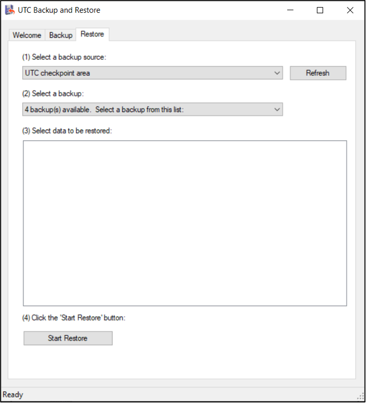 Capturas dos passos iniciais de UTC Backup/Restore, UTC Machine Configuration, XLaunch/UTC Login e comandos SCOOT. (56 1)