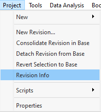 Painel Revision Info listando objetos alterados no Aimsun Next