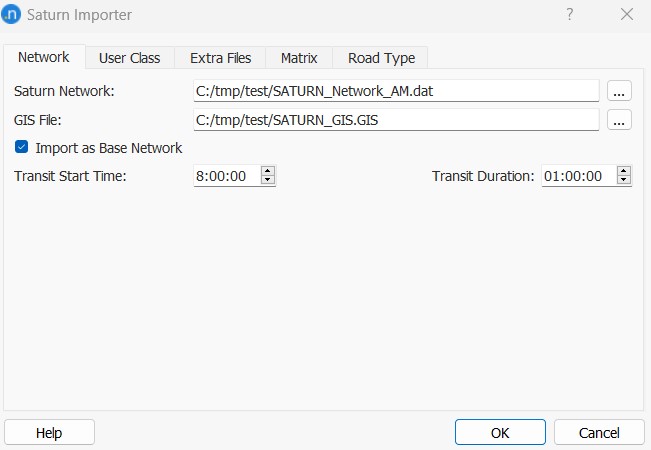 Aba Network do importador SATURN no Aimsun Next