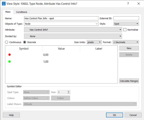 Configuração de modo de visualização usando o atributo GKNode::hasControlInfo