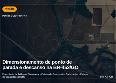 Imagem técnica do portfólio da Fratar: Dimensionamento de ponto de parada e descanso na BR-452/GO