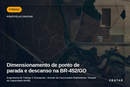 Imagem técnica do portfólio da Fratar: Dimensionamento de ponto de parada e descanso na BR-452/GO