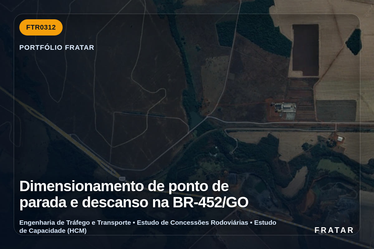 Imagem técnica do portfólio da Fratar: Dimensionamento de ponto de parada e descanso na BR-452/GO