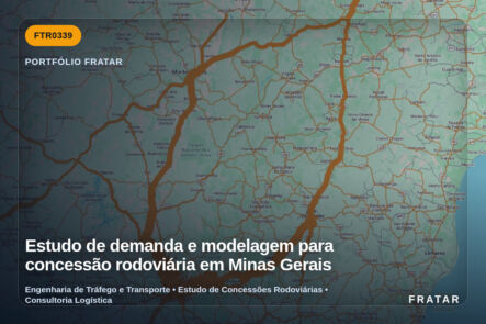 Imagem técnica do portfólio da Fratar: Estudo de demanda e modelagem para concessão rodoviária em Minas Gerais