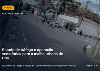 Imagem técnica do portfólio da Fratar: Estudo de tráfego e operação semafórica para a malha urbana de Poá