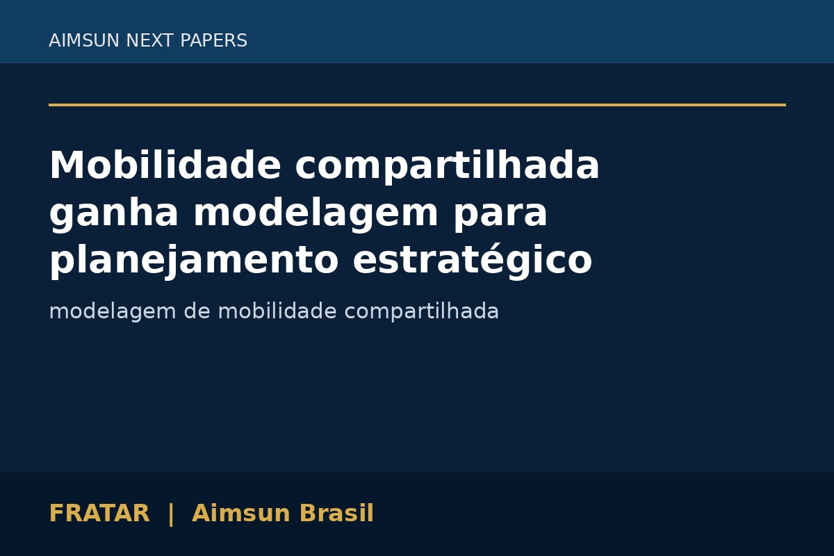 Mobilidade compartilhada ganha modelagem para planejamento estratégico