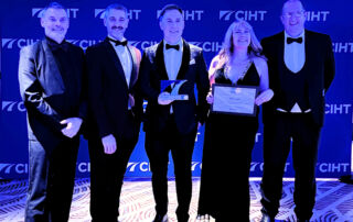 Representantes do Tees Valley Digital Twin no prêmio CIHT Technology and Digital Transformation Award 2026
